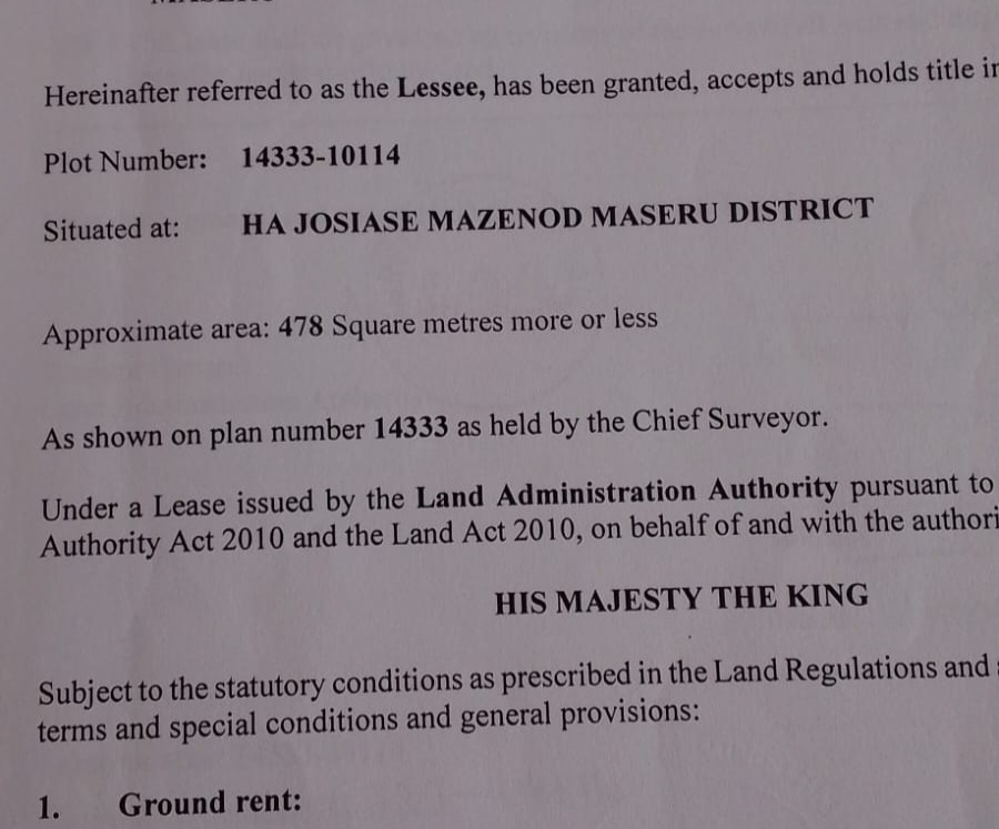 Leased Residential Site Ha Masana Josiase 2 giveaway